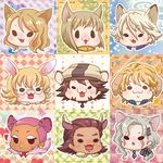  6+boys :3 animal_ears antonio_lopez bad_id bad_pixiv_id barnaby_brooks_jr blonde_hair bow brown_hair bunny_ears cat_ears chibi dark_skin dog_ears earrings everyone eyelashes fox_ears glasses grey_hair hachi_(gaoo) hair_bow horns huang_baoling ivan_karelin jewelry kaburagi_t_kotetsu karina_lyle keith_goodman kemonomimi_mode lipstick long_hair makeup multiple_boys multiple_girls nathan_seymour necktie o_o ponytail short_hair silver_hair tiger_&amp;_bunny tiger_ears yuri_petrov 