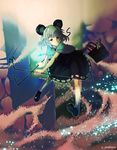  animal_ears bad_id bad_pixiv_id bag bent_over blush capelet dowsing_rod dress grey_hair highres inuga_anahoru jewelry kneehighs mouse mouse_ears mouse_tail nazrin necklace red_eyes shoes short_hair solo standing tail touhou white_legwear 