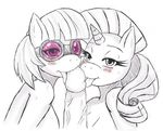  anthro anthrofied blush breasts drooling equine fellatio female friendship_is_magic group group_sex hair hasbro horn horse licking male mammal my_little_pony oral oral_sex penis photo_finish_(mlp) plain_background pony purple_glasses rarity_(mlp) saliva sex sssonic2 straight threesome tongue unicorn white_background 