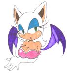  breasts bust female gloves green_eyes hair half-closed_eyes incomplete_story mammal rouge_the_bat sega solo sonic_(series) white white_clothing white_hair wins 