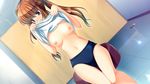  bloomers blush breasts brown_hair game_cg gym_uniform nipples no_bra shirt_lift suika_niritsu 