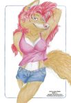  1 by canine cleavage clothed clothing crossed_legs female fox fur girls hair invalid_tag janston looking_at_viewer mammal nipples pose red_hair sex smile solo wolf 