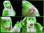  fur fursuit green green_eyes green_fur irradiated irradiated_rabbit lagomorph male mammal pose rabbit 