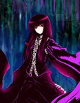  acryl bad_id bad_pixiv_id bamboo black_hair frills houraisan_kaguya long_hair multicolored_hair purple_hair red_eyes solo touhou two-tone_hair 