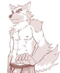  canine dog male mammal ryuta-h sketch solo topless underwear 