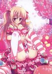  :p absurdres bare_shoulders blush bra breasts brown_hair candy cleavage copyright_request cupcake floral_print food hair_ribbon highres icing jewelry layered_skirt lingerie lollipop long_hair looking_at_viewer medium_breasts messy miniskirt natsuki_coco necklace panties pink_skirt plaid plaid_panties plaid_skirt polka_dot polka_dot_skirt print_legwear purple_eyes ribbon shoes sitting skirt solo spread_legs striped striped_legwear thighhighs tongue tongue_out twintails underwear upskirt 