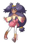  dark_skin female iris_(pokemon) long_hair pokemon ponytail purple_hair solo twintails very_long_hair 