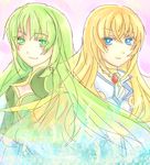  bad_end blonde_hair blue_eyes colette_brunel collet_brunel green_eyes green_hair long_hair martel_yggdrasill mithos_yggdrasill smile tales_of_(series) tales_of_symphonia 