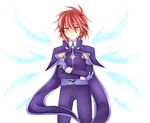  belt belts crossed_arms kratos_aurion male male_focus red_eyes red_hair short_hair simple_background solo spoilers tales_of_(series) tales_of_symphonia wings 