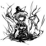  acryl dress greyscale hat monochrome soga_no_tojiko solo tate_eboshi touhou 