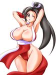  artist_request blush breasts cameltoe character_request cleavage king_of_fighters large_breasts nipples ryoi shiranui_mai snk wink 