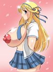  artist_request breasts character_request highres huge_breasts huge_nipples katsuragi_(senran_kagura) nipples school_uniform senran_kagura yukimaru_(gojo) 