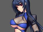  blue_hair breasts cleavage kunoichi kunoichi_sanshimai_ichi_no_maki_-_inbou_sanshimai_genzan! large_breasts ninja u-me_soft 