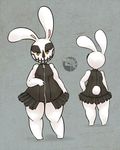  crossdressing fursona girly lagomorph long_ears male markings rabbit reavz tail trap zipper 