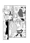  bat_wings bow carrying cirno cirno-nee closed_eyes comic fang greyscale hair_bow hat head_wings highres izayoi_sakuya mikazuki_neko monochrome multiple_girls remilia_scarlet silhouette sweatdrop touhou translated wings younger 