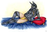  anthro anubian_jackal anubis anubite black black_fur canine deity egyptian fur invalid_tag jackal korrok looking_at_viewer male mammal nipples pinup pose solo 