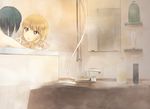  bath bathroom bathtub blonde_hair blue_hair brown_eyes furutani_himawari long_hair multiple_girls nakamura_(marakimi) oomuro_sakurako showering wet yuri yuru_yuri 