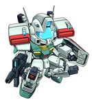  chibi energy_gun gm_iii gun gundam gundam_zz mecha no_humans noah_noah shield simple_background solo weapon 