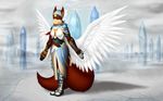  arche_kruz armor dress female mammal rodent solo squirrel valerie_valens wings 