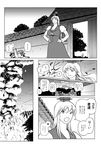  1girl bad_id bad_pixiv_id breasts child comic doujinshi fire greyscale hat kamishirasawa_keine long_hair medium_breasts monochrome playing smoke touhou translated 