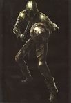  dark_souls highres hollow_thief hood knife male_focus official_art scan shield solo souls_(from_software) weapon 
