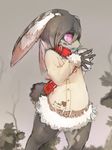 &hearts; belt blush bush button clothed clothing cup female hi_res holding lagomorph liki looking_away mammal purple_eyes rabbit scarf solo standing straw 