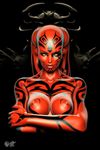  3d big_breasts breasts bust darth_talon darthhell female fingernails looking_at_viewer nipples not_furry red_skin sith sith_lord smile solo star_wars tattoo twi&#039;lek twi'lek yellow_eyes 