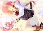  mutou_kurihito petals pink_hair short_hair skirt sleeping tagme your_diary yua 