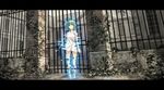  bad_id bad_pixiv_id banned_artist blue_eyes digital_dissolve gate green_hair letterboxed original overgrown seafh short_hair solo standing 