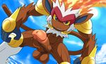  animated animated_gif infernape looking_at_viewer male male_focus nintendo no_humans pokemon solo 