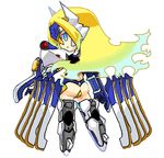  arc_system_works ass blazblue blonde_hair blue_eyes chibi headdress long_hair looking_back mecha_musume mu-12 solo 