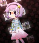  ayu_(iyokanya) bad_id bad_pixiv_id chibi hairband komeiji_satori medium_skirt pink_hair pink_skirt purple_eyes purple_hair skirt solo touhou 