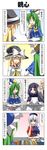  4koma alternate_costume bald beard blonde_hair book bow braid capelet chopsticks comic contemporary dress facial_hair food formal green_eyes green_hair grey_eyes hat highres hood jewelry kirisame_marisa kumoi_ichirin long_hair mima multiple_girls nurse_cap oden open_mouth personification purple_eyes purple_hair rappa_(rappaya) ribbon ring school_uniform serafuku silver_hair smile suit sympathy touhou touhou_(pc-98) translated unzan witch_hat wizard_hat yagokoro_eirin yellow_eyes 