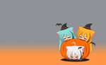  akita_neru animal_ears chibi halloween hatsune_miku suzunonaruki vocaloid yowane_haku 