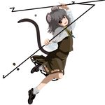  animal_ears animal_tail dress female girl grey_hair highres mouse short_hair simple_background tail touhou 