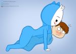  anal anal_penetration big_butt blue_onsie bootydox butt clothed clothing cuddling duo girly hug human hybrid male male/male mammal onesie penetration rich smug trap_(disambiguation) young 