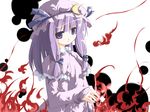  crescent fire hat patchouli_knowledge purple_eyes purple_hair sakuraba_yuuki solo touhou 