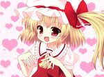  bad_id bad_pixiv_id blonde_hair flandre_scarlet hat kuromari_(runia) red_eyes solo touhou 