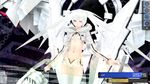  animated animated_gif arm_cannon ass bikini_top black_rock_shooter black_rock_shooter_(game) boots long_hair lowres midriff navel purple_eyes shorts weapon white_hair white_rock_shooter wings 
