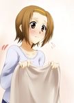  bad_id bad_pixiv_id bed_sheet brown_eyes brown_hair face hairband ikari_manatsu k-on! short_hair solo sweater tainaka_ritsu 