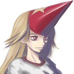  ao_usagi blonde_hair fang horn hoshiguma_yuugi long_hair lowres parody red_eyes solo super_robot_wars thrudgelmir time_mage touhou 