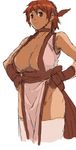  areolae bad_id bad_pixiv_id breasts brown_eyes cleavage copyright_request cozy large_breasts red_hair sketch solo thighhighs 