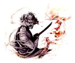  bad_id bad_pixiv_id bandages fire iduhara male_focus ready_to_draw red_eyes rurouni_kenshin shishio_makoto solo sword weapon 