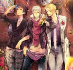  axis_powers_hetalia blonde_hair brown_hair formal france_(hetalia) futaba_hazuki hat male_focus md5_mismatch multiple_boys necktie prussia_(hetalia) scarf silver_hair spain_(hetalia) suit 