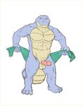  after_shower alligator balls cum dripping erection male mudwolfy muscles penis peri reptile scalie smile solo towel 