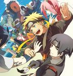  6+boys akatsuki_(naruto) akatsuki_uniform bandages birthday black_hair blonde_hair blue_eyes dancing dark_skin deidara dual_persona facial_mark forehead_protector glasses green_eyes happy_birthday haruno_sakura hatake_kakashi kakuzu killer_bee konohagakure_symbol mask might_guy multiple_boys nagato_(naruto) naruto naruto_(series) naruto_shippuuden oba-min pink_hair rock_lee sai_(naruto) sasori short_hair silver_hair smile team7 tobi uchiha_itachi uchiha_sasuke uzumaki_naruto whisker_markings yakushi_kabuto zetsu 