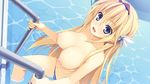  blonde_hair blue_eyes breasts elcia_harvence game_cg koikishi_purely_kiss nipples pool swimsuit topless yuuki_hagure 