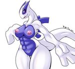  anthro avian breasts female legendary_pok&#233;mon looking_at_viewer lugia muscles muscular_female nightfaux nintendo nipples plain_background pok&#233;mon pok&#233;morph pokemon purple_eyes pussy solo video_games white_background wide_hips 
