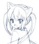  :o animal_ears bad_id bad_pixiv_id cat_ears embarrassed face itachi_chimaki k-on! looking_back lowres monochrome nakano_azusa solo sweatdrop twintails 