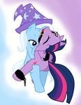  bdsm bondage bound cutie_mark drooling equine female feral friendship_is_magic gag hair hat horn horse lesbian long_hair looking_at_viewer mammal multi-colored_hair my_little_pony pony purple_eyes pyruvate saliva tail trixie_(mlp) twilight_sparkle_(mlp) unicorn wizard_hat 